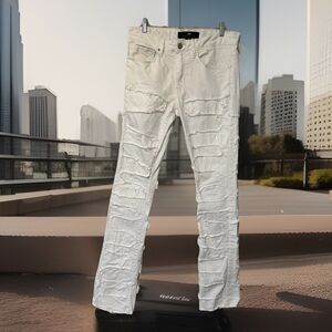 Jordan Craig Legacy Edition Martin Stacked Denim Jeans Men's 32 White